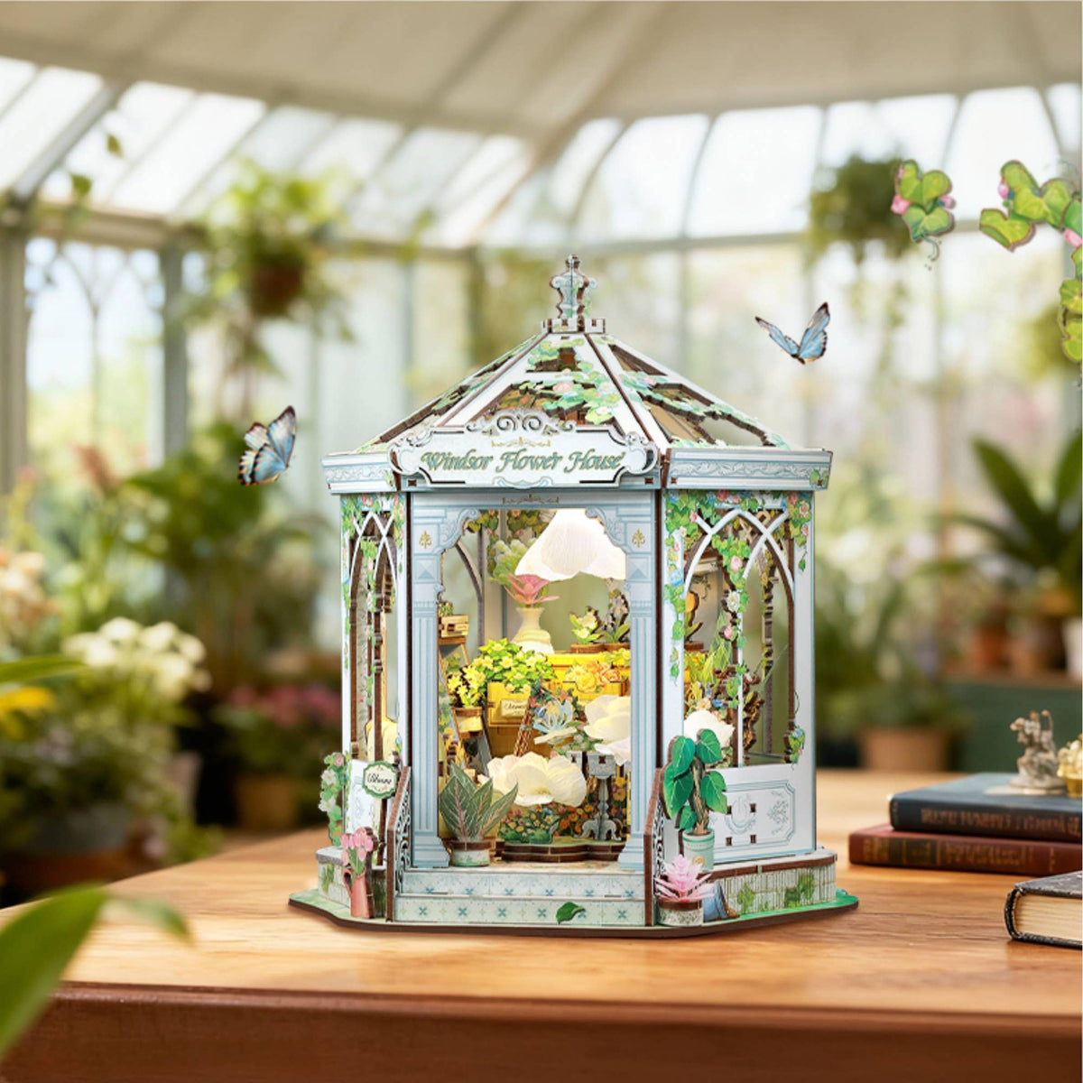 Hands Craft Model Kits > Other Model Kits DIY Miniature House Kit: Windsor Flower House 810101583360 HCB408