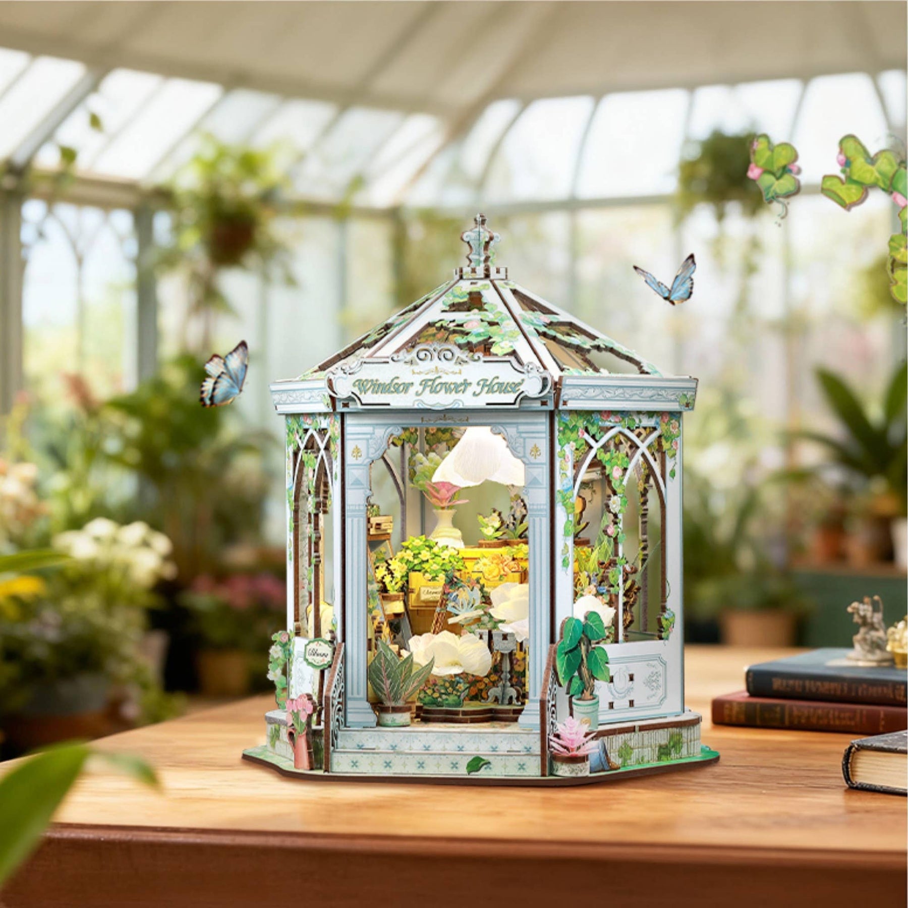 Hands Craft Model Kits > Other Model Kits DIY Miniature House Kit: Windsor Flower House 810101583360 HCB408