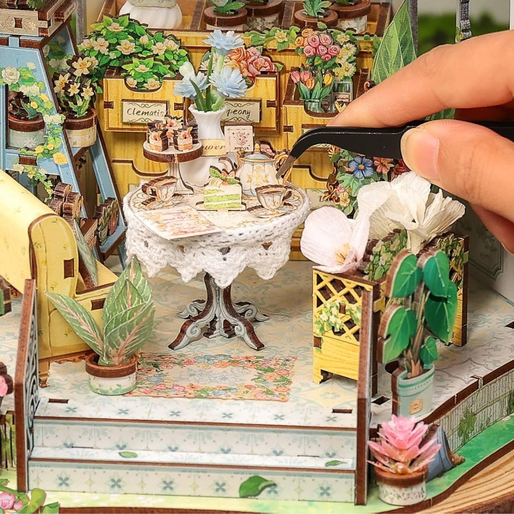 Hands Craft Model Kits > Other Model Kits DIY Miniature House Kit: Windsor Flower House 810101583360 HCB408