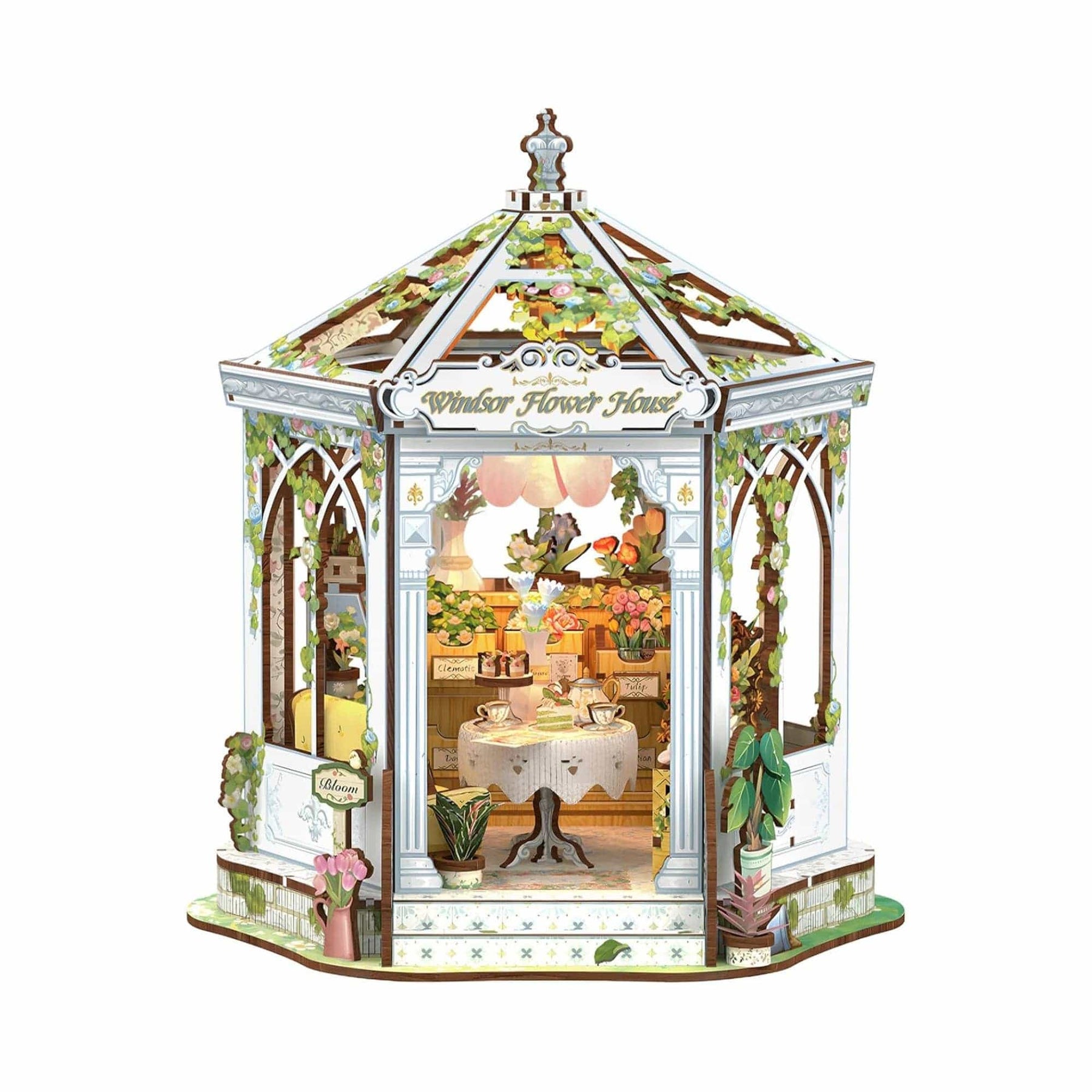 Hands Craft Model Kits > Other Model Kits DIY Miniature House Kit: Windsor Flower House 810101583360 HCB408
