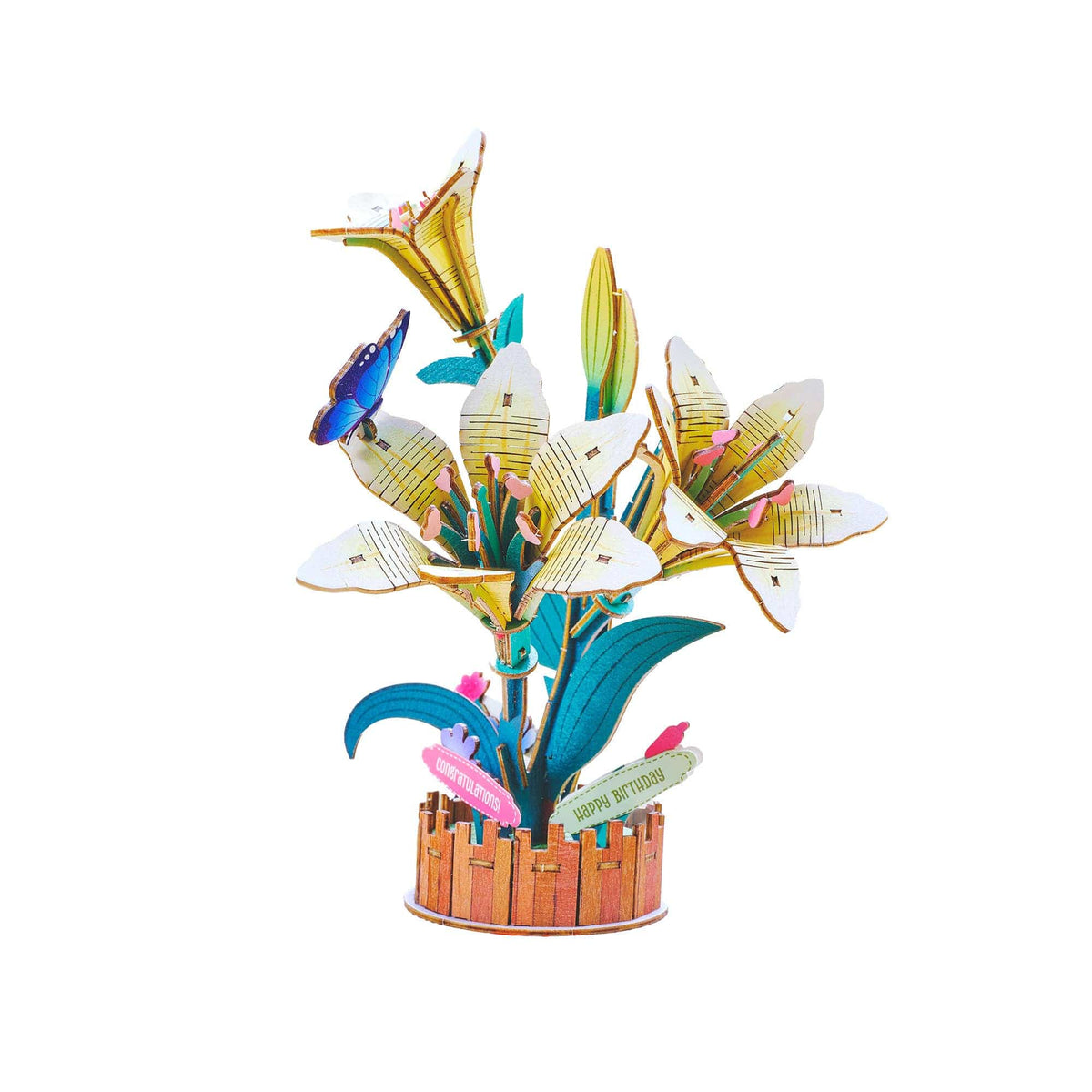 Hands Craft Model Kits > Other Model Kits DIY Wooden Puzzle Kit - Lily Bloom Set 810101582516 WPZ1004