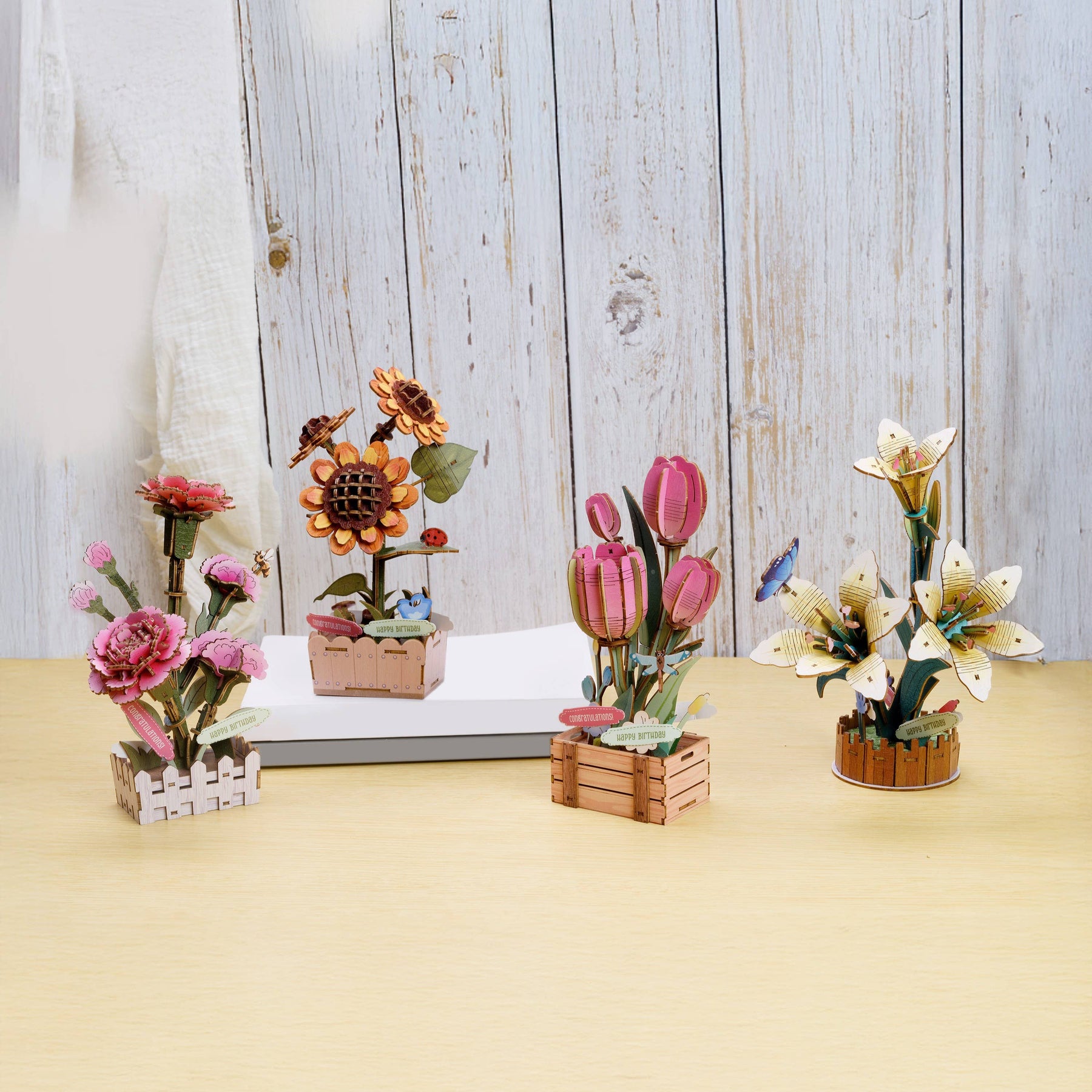 Hands Craft Model Kits > Other Model Kits DIY Wooden Puzzle Kit - Sunflower Bloom Set 810101582486 WPZ1001