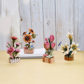 Hands Craft Model Kits > Other Model Kits DIY Wooden Puzzle Kit - Sunflower Bloom Set 810101582486 WPZ1001