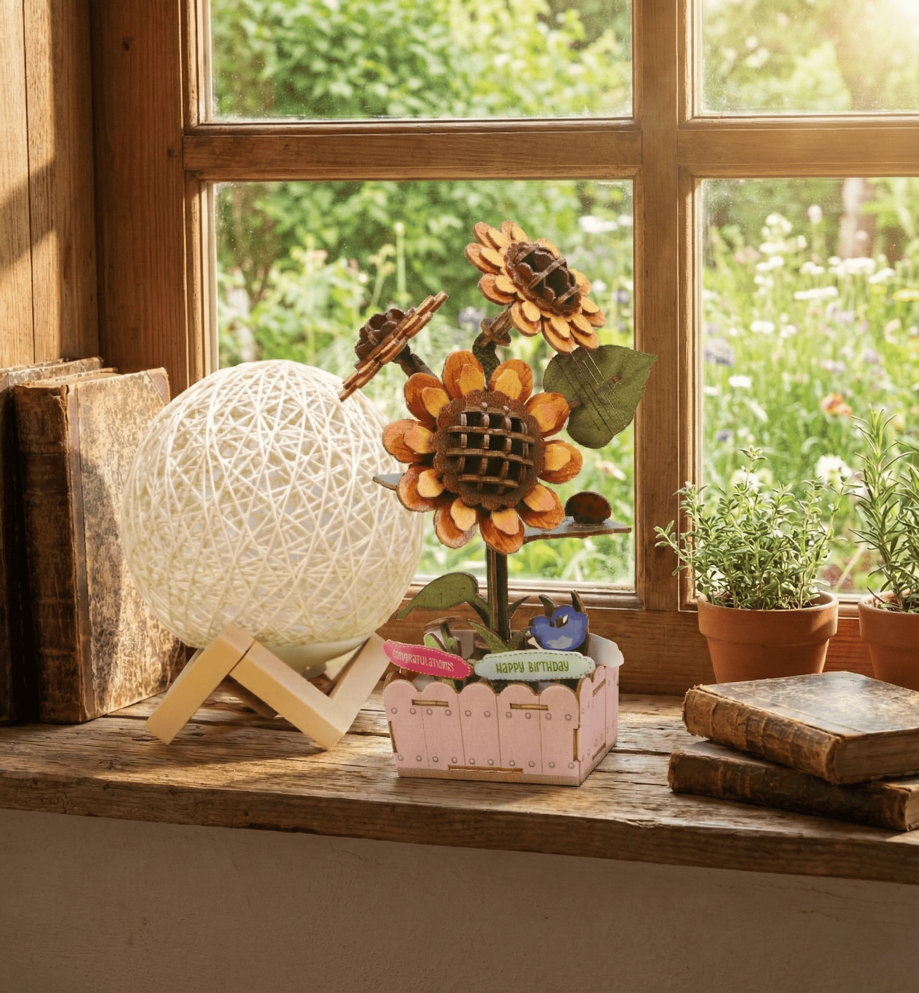 Hands Craft Model Kits > Other Model Kits DIY Wooden Puzzle Kit - Sunflower Bloom Set 810101582486 WPZ1001