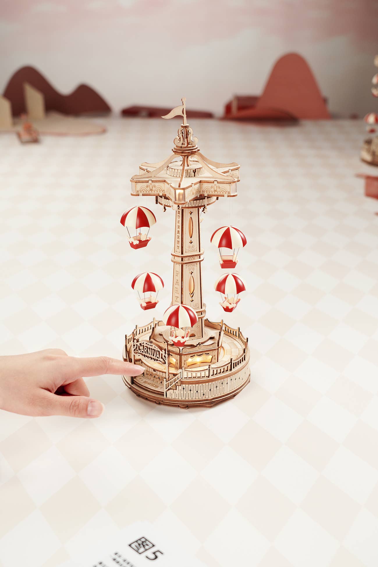 Hands Craft Model Kits > Other Model Kits Electro-Mechanical Wooden Puzzle: Parachute Tower 810101580420 EA01
