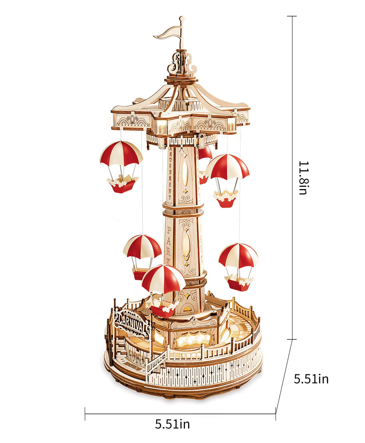 Hands Craft Model Kits > Other Model Kits Electro-Mechanical Wooden Puzzle: Parachute Tower 810101580420 EA01