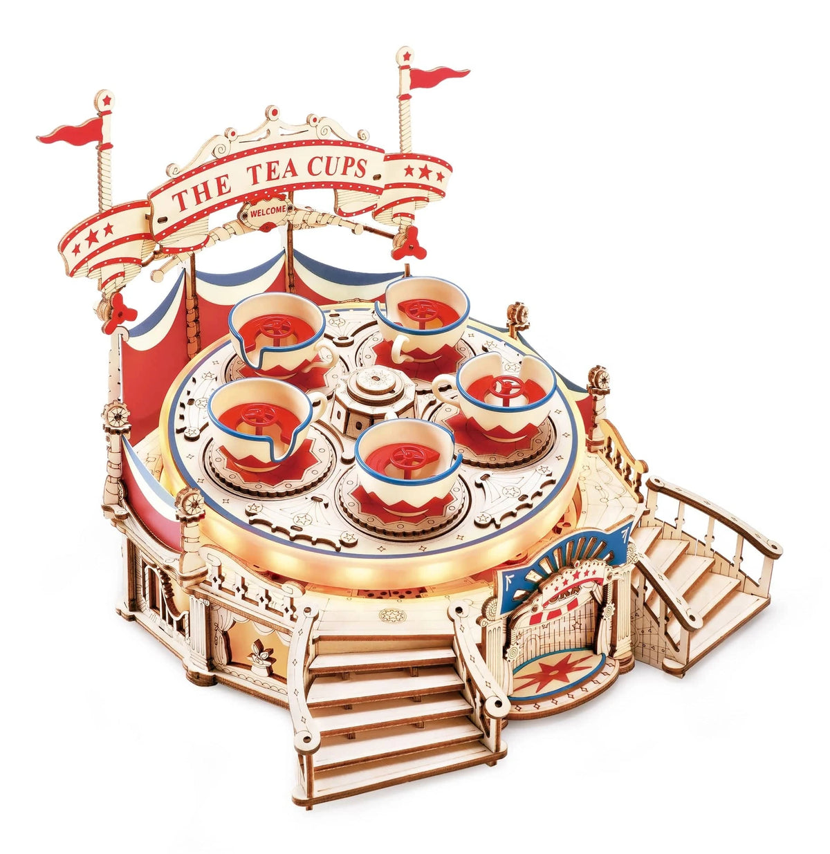 Hands Craft Model Kits > Other Model Kits Electro-Mechanical Wooden Puzzle: Tilt-A-Whirl 810101580475 EA04
