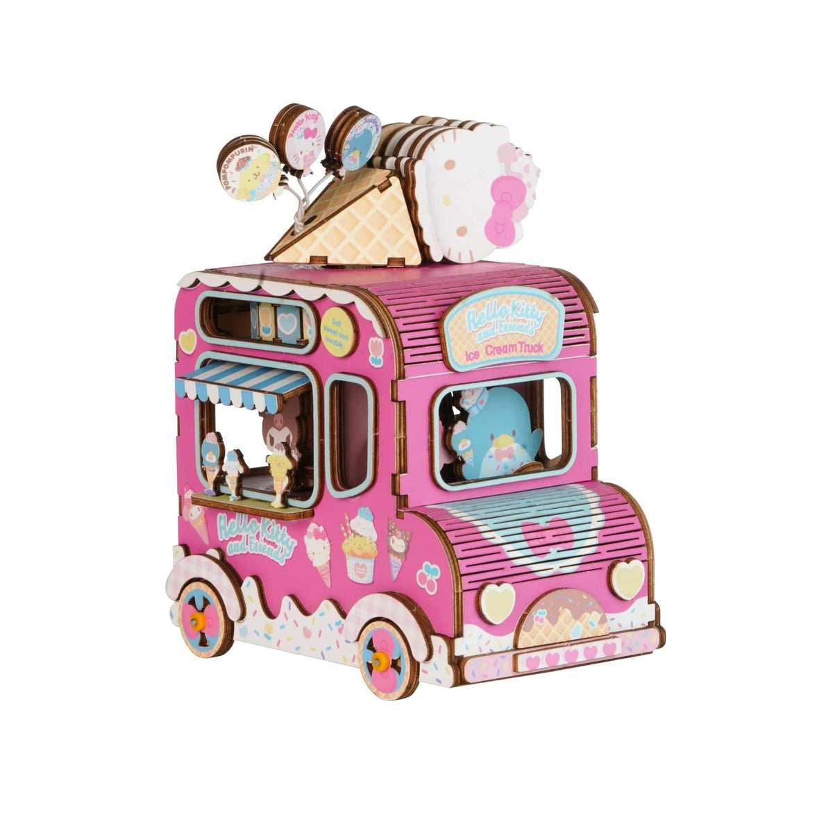 Hands Craft Model Kits > Other Model Kits Hello Kitty and Friends Wooden Music Box: Ice Cream Truck 810101581144 AMHK61