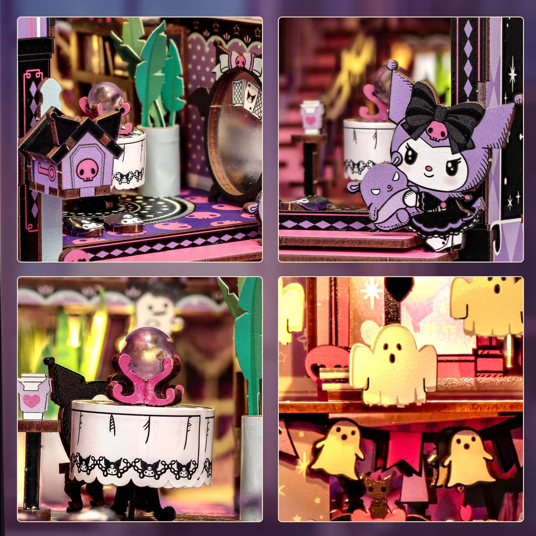 Hands Craft Model Kits > Other Model Kits Kuromi Spooky House - DIY Book Nook Kit 810101581755 HCB108