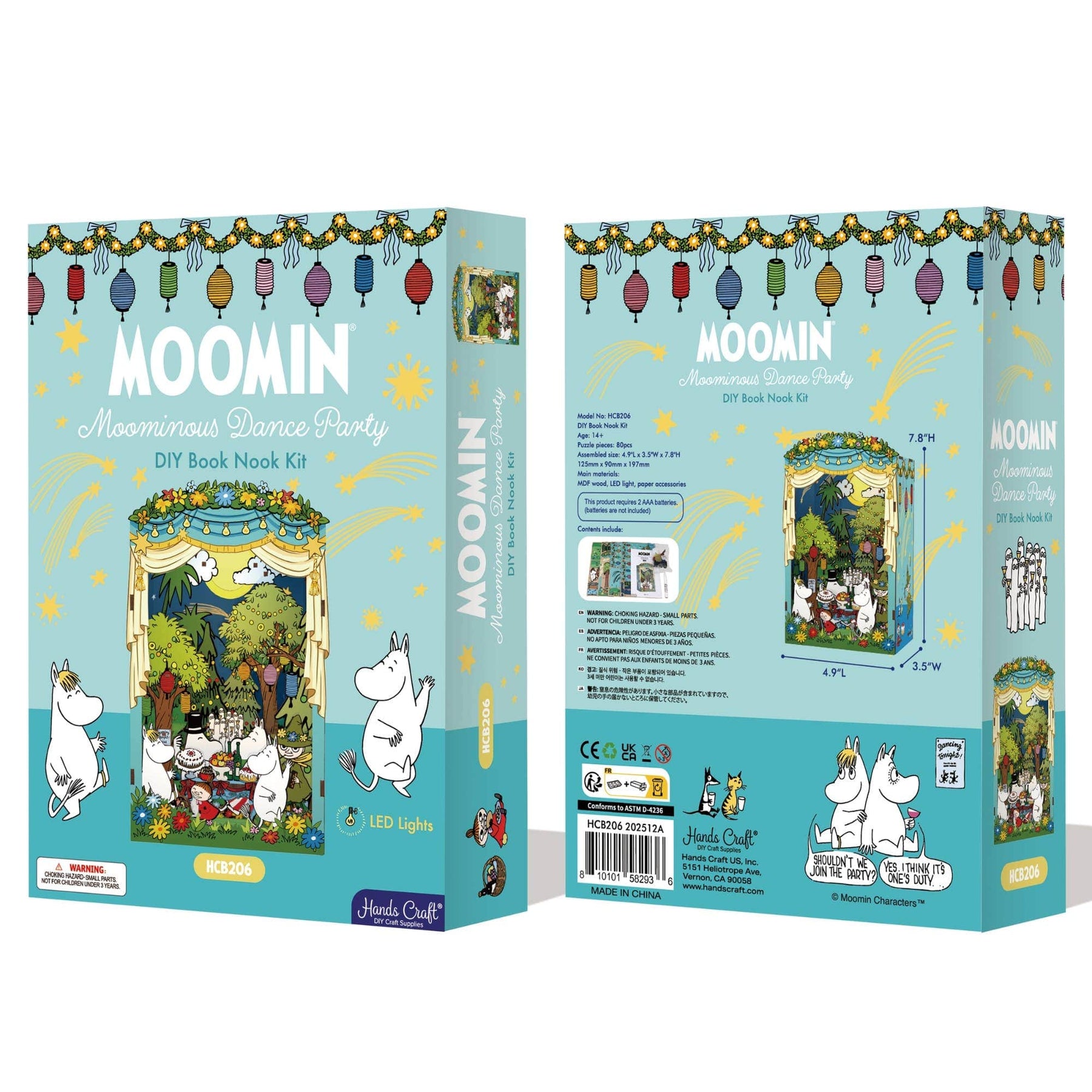 Hands Craft Model Kits > Other Model Kits Moomin Moominous Dance Party  - DIY Book Nook Kit 810101582936 HCB206
