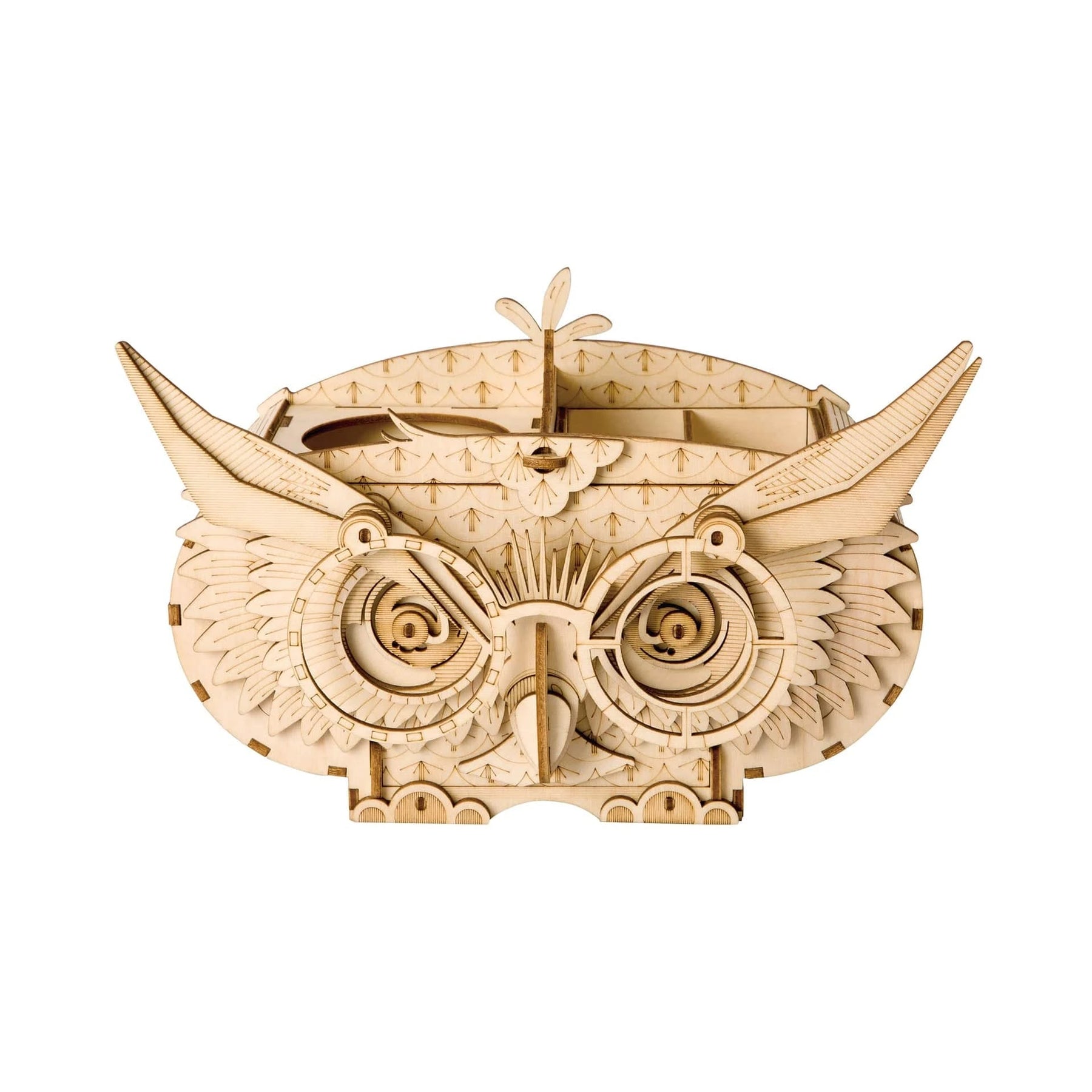 Hands Craft Puzzles > 3D Puzzles 3D Laser Cut Wooden Puzzle: Owl Storage Box 819887027501 TG405