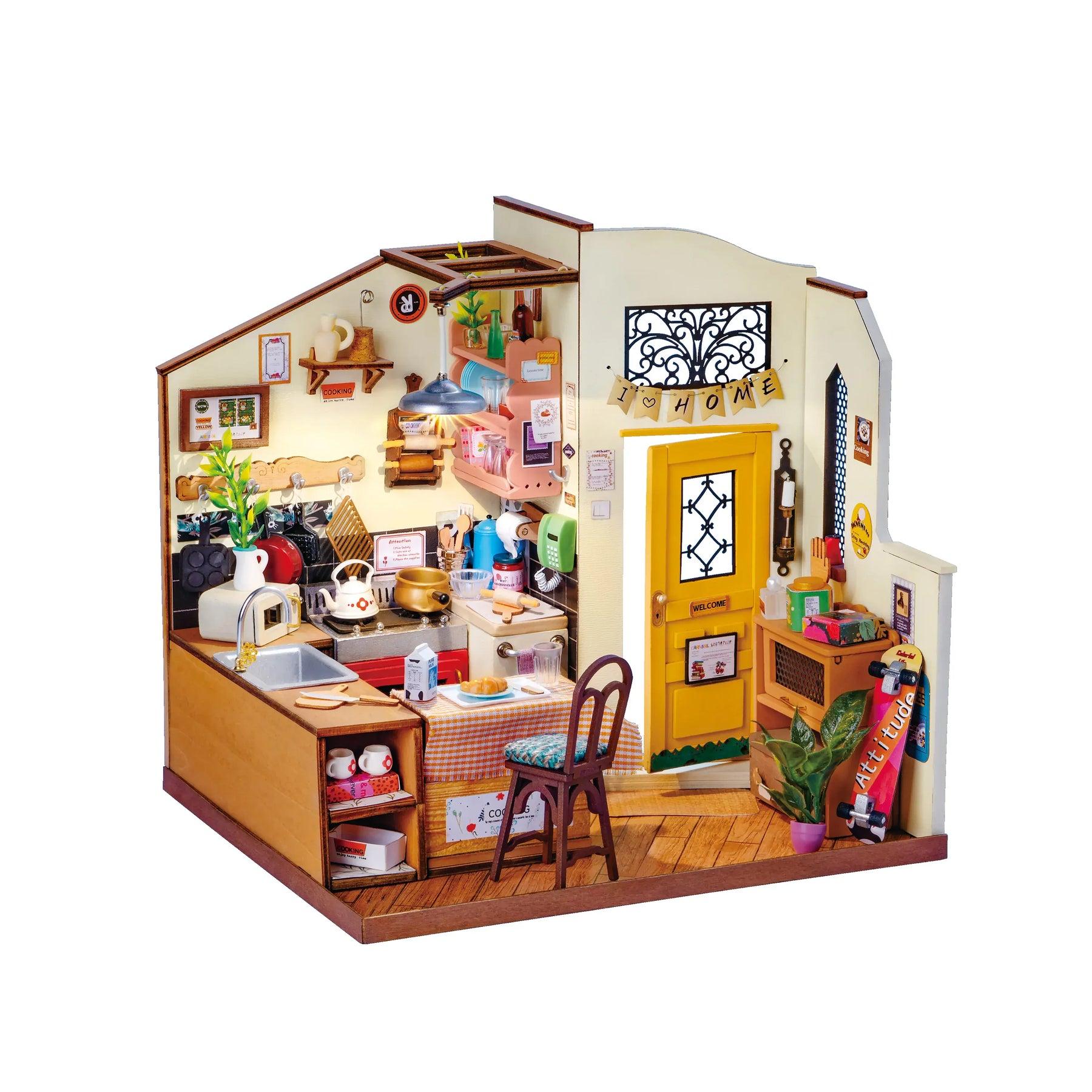Hands Craft Puzzles > 3D Puzzles Hands Craft: DIY Miniature House Kit - Cozy Kitchen 810101580802 DG159