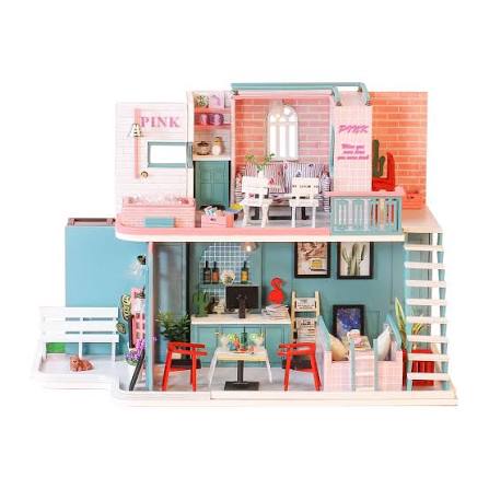 Hands Craft Puzzles > 3D Puzzles Hands Craft: DIY Miniature House Kit - Pink Café 810101580611 MIN102
