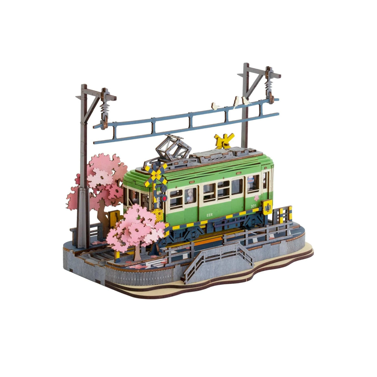 Hands Craft Puzzles > 3D Puzzles Hands Craft: DIY Wooden Puzzle - Sakura Tram 810101581441 TGS02