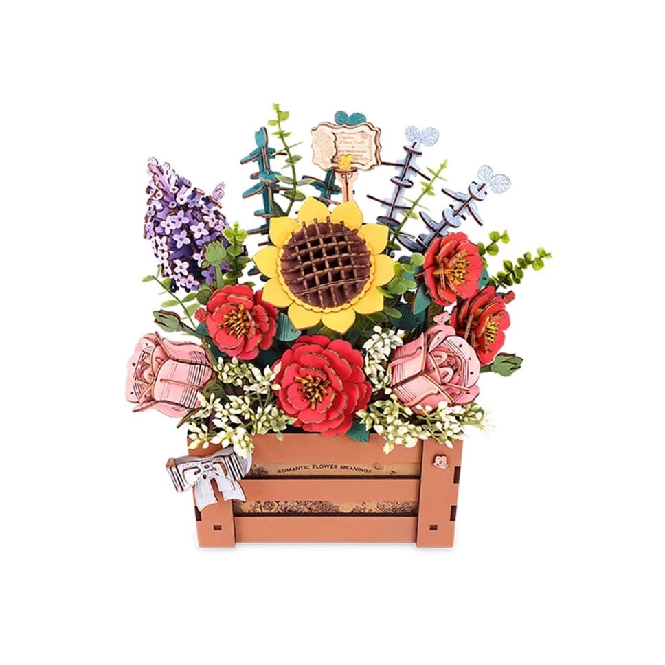 Hands Craft Puzzles > Other Puzzles Hands craft - 3D Flower Puzzle Wooden Bloom Box 810101581601 TW02H
