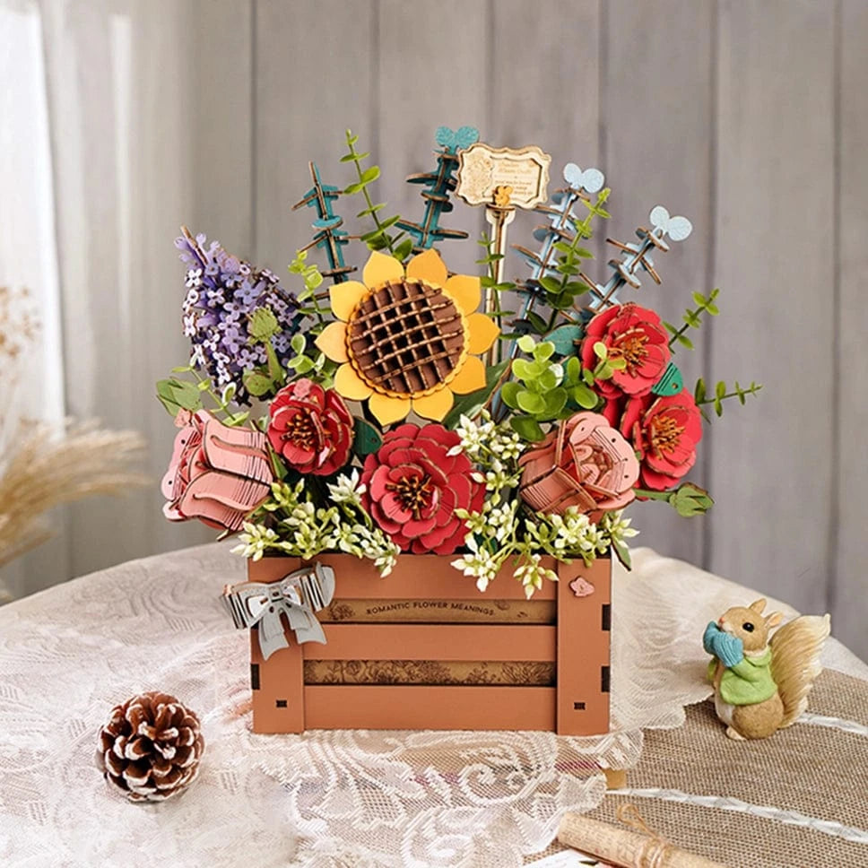 Hands Craft Puzzles > Other Puzzles Hands craft - 3D Flower Puzzle Wooden Bloom Box 810101581601 TW02H