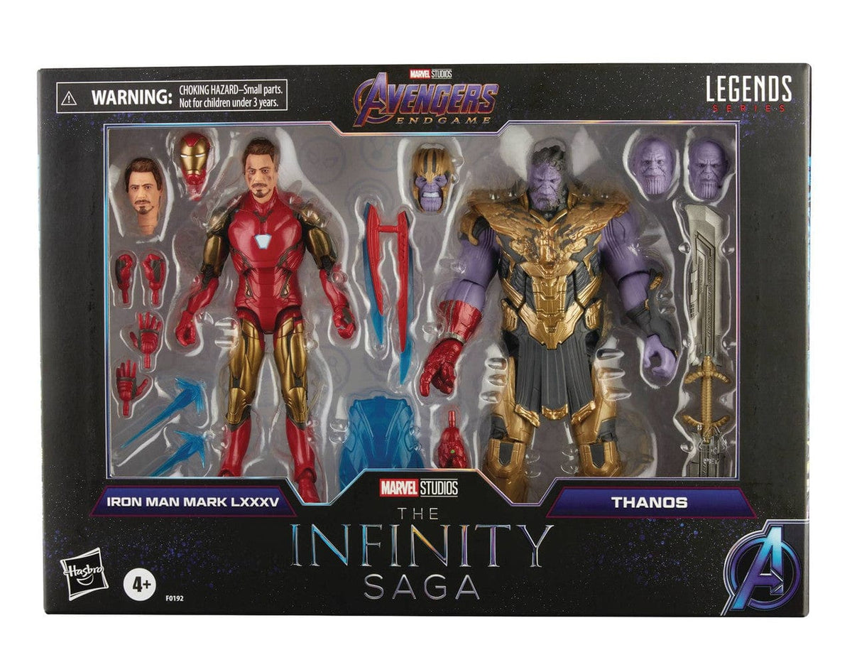 Hasbro: Marvel Legends - Iron Man Mark LXXXV vs. Thanos 6" Figures (Infinity Saga, Avengers Endgame)