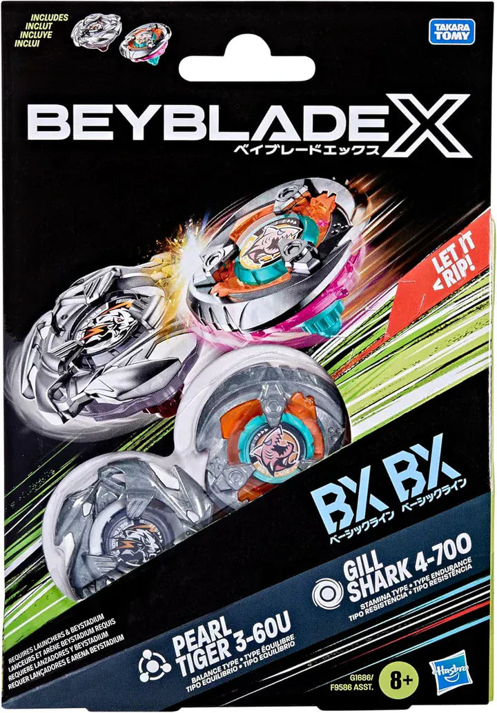 Hasbro Toys > Other Toys Beyblade X: Pearl Tiger 3-60U BX &Gill Shark 4-70O BX Dual Pack Set 195166291499 HSBF9586
