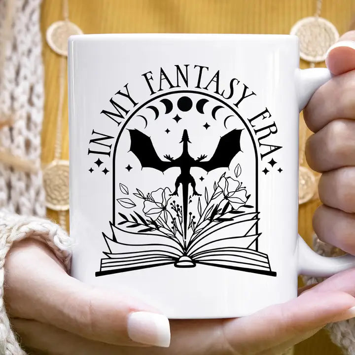 House of Rodan Home > Drinkware > Mugs In My Fantasy Era - D & D Reading Gaming Coffee Mug 40549551415708 40549551415708