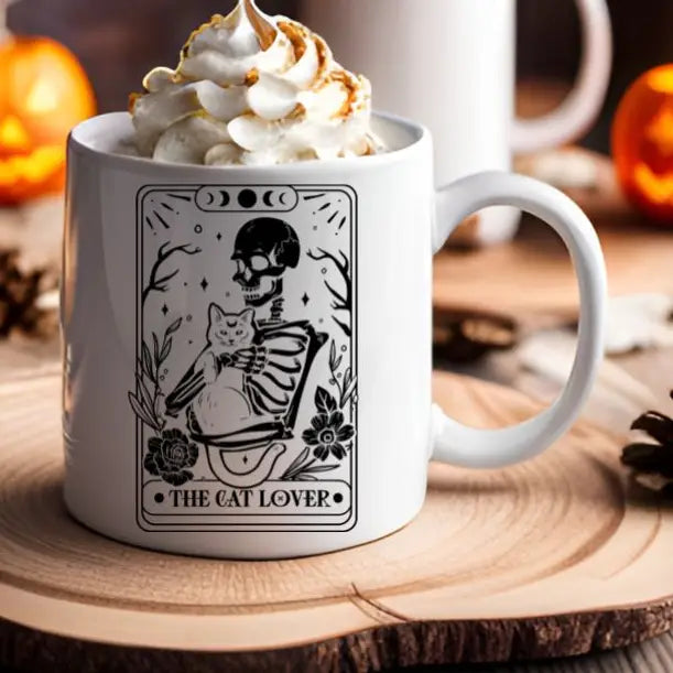 House of Rodan Home > Drinkware > Mugs The Cat Lover Tarot Card - Funny Weird Animal Mug 17946441134332 17946441134332