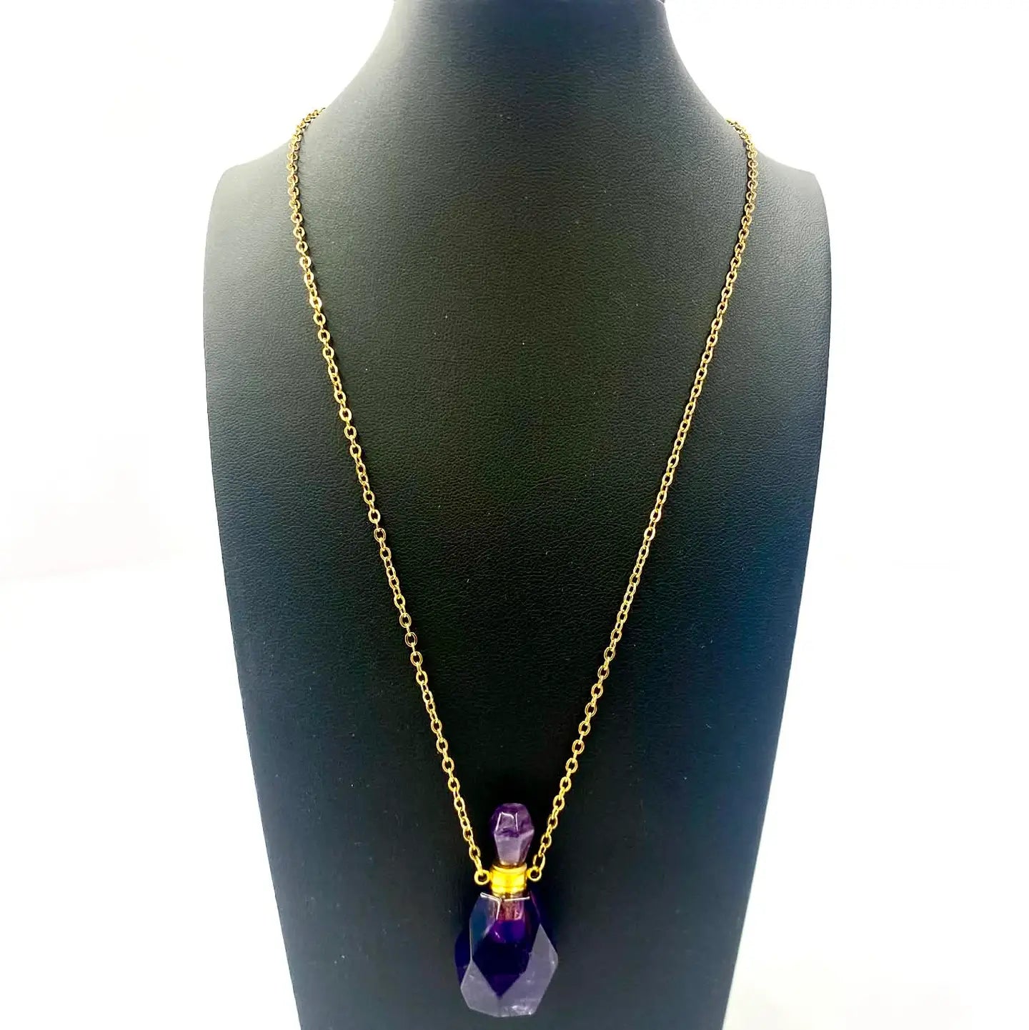 Hymgho Premium Dice Apparel Gemstone Potion Bottle Necklace - Amethyst HY00596 HY00596