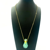 Hymgho Premium Dice Apparel Gemstone Potion Bottle Necklace - Green Fluorite HY00597 HY00597