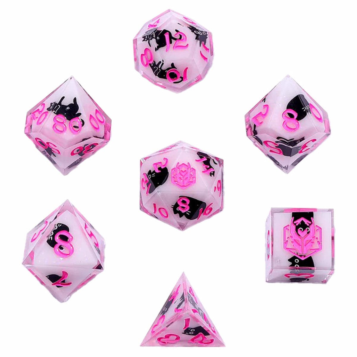 Hymgho Premium Dice Dice 7-Set Captured Magic Sharp Edge Resin: Scaredy Cat BRR095 HY-BRR095