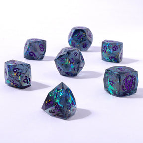 Hymgho Premium Dice Dice Captured Magic Luster Cut Resin - Starry Night Purple BRR112 BRR112