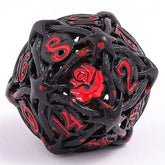 Hymgho Premium Dice Dice Hollow Metal Rose Dice Set - Black w/Blood Splatter HY00536 HY00536