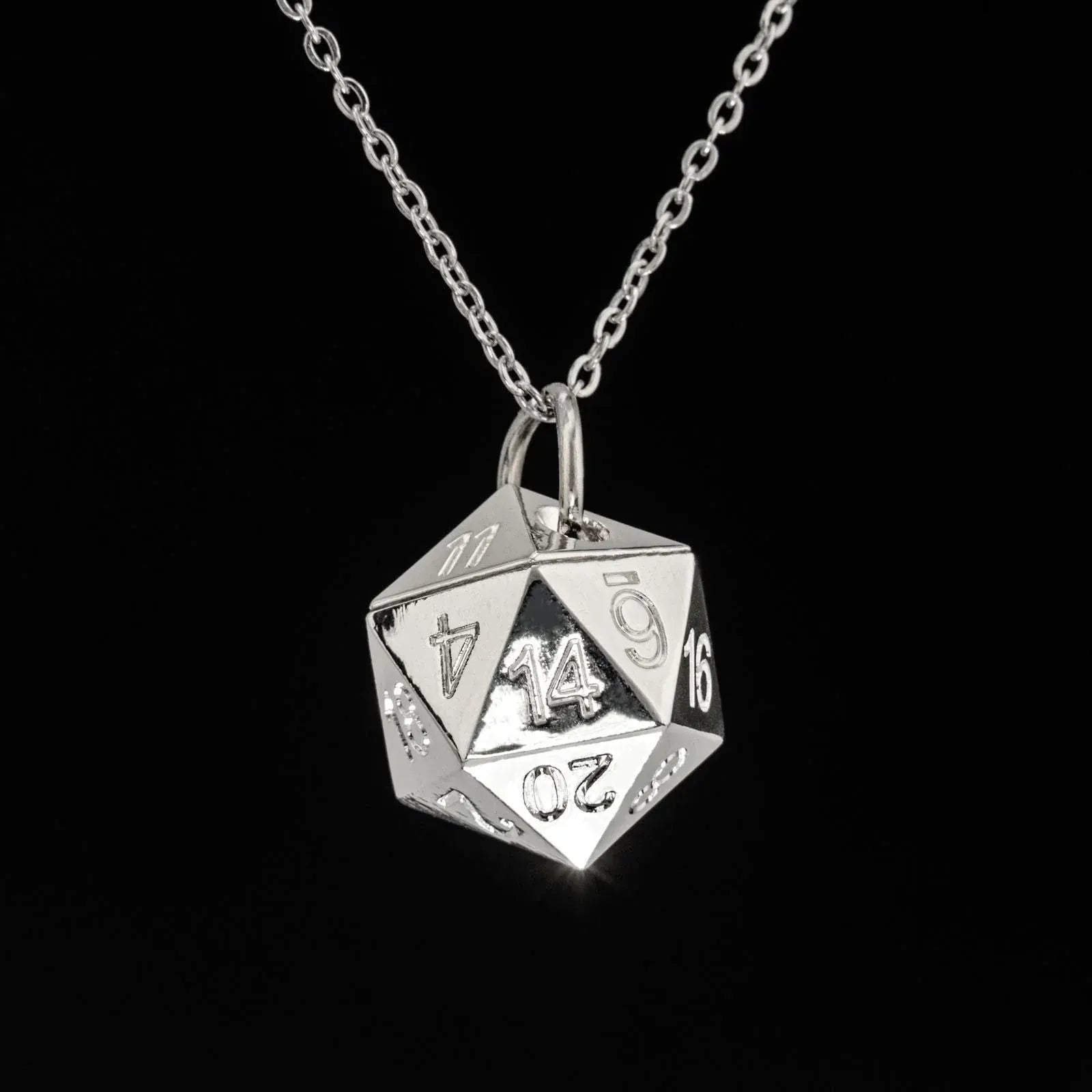 Hymgho Premium Dice Dice Metal D20 Necklace - Silver BRN008 BRN008
