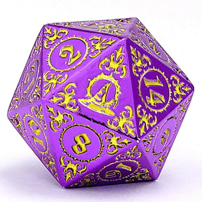 Hymgho Premium Dice Dice > Metallic Dice Games Wizard Solid Metal Polyhedral Dice Set - Purple with Gold HY00417 HY00417