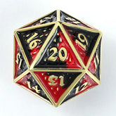 Hymgho Premium Dice Dice > Other Dice Metal Behemoth Spindown D20 - Gold with Red & Black HY00418 HY00418
