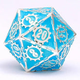Hymgho Premium Dice Dice > Other Dice Solid Metal Gear Dice Polyhedral Dice Set - Glow in the Dark Blue HY00391 HY00391