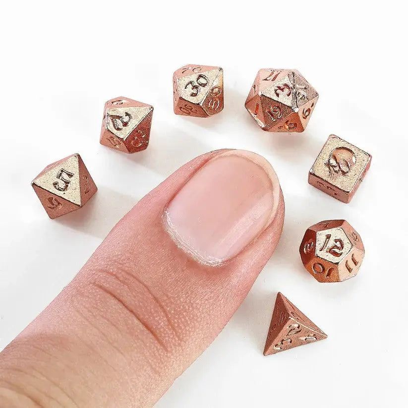 Hymgho Premium Dice Dice > Other Dice Unseelie Tiny Dice Set in Potion Bottle - Rose Gold HY00406 HY00406