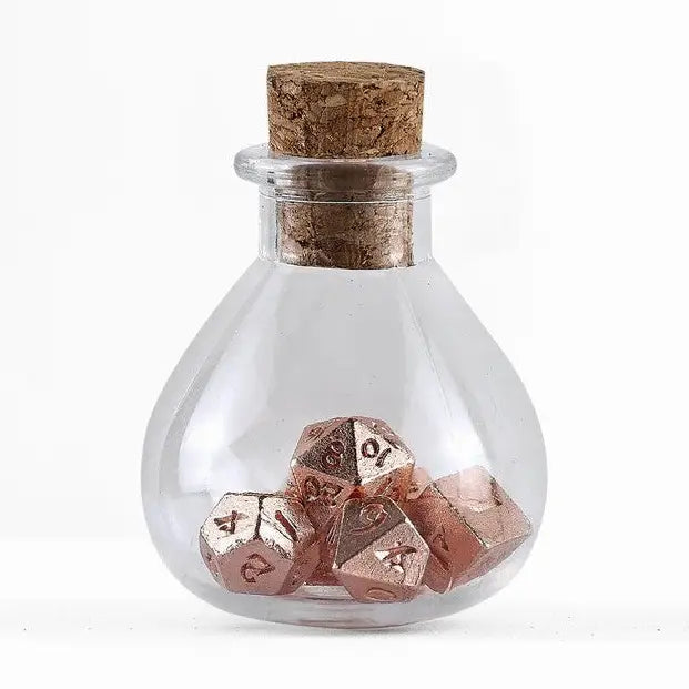 Hymgho Premium Dice Dice > Other Dice Unseelie Tiny Dice Set in Potion Bottle - Rose Gold HY00406 HY00406