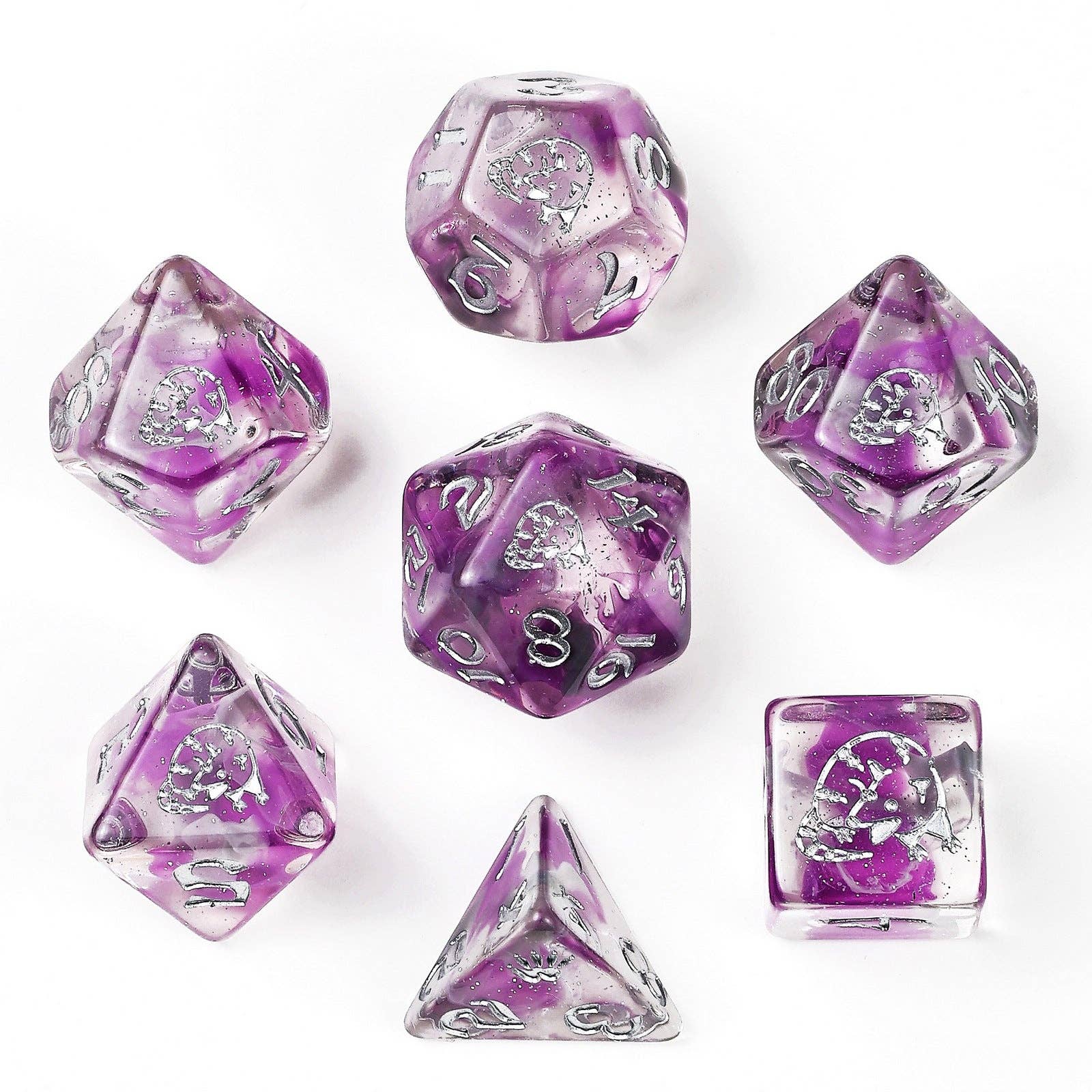 Hymgho Premium Dice Dice > Other Dice Wyrmforged Rollers Round Edge Resin RPG Dice Set - Opossum HY00498 HY00498