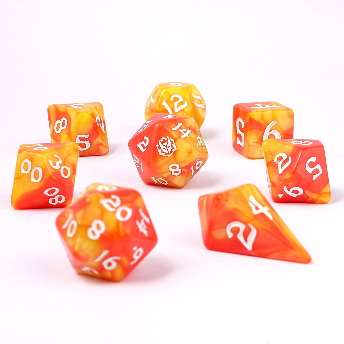 Hymgho Premium Dice Dice > Other Dice Wyrmforged Rollers - Rounded Edge 8 Piece Polyhedral Dice set - Fae Candy HY02006 HY02006