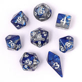 Hymgho Premium Dice Dice > Other Dice Wyrmforged Rollers - Rounded Edge 8 Piece Polyhedral Dice set - Paladin Steel HY02002 HY02002