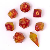 Hymgho Premium Dice Dice > Other Dice Wyrmforged Rollers - Rounded Edge 8 Piece Polyhedral Dice set - Phoenix Feather HY02007 HY02007