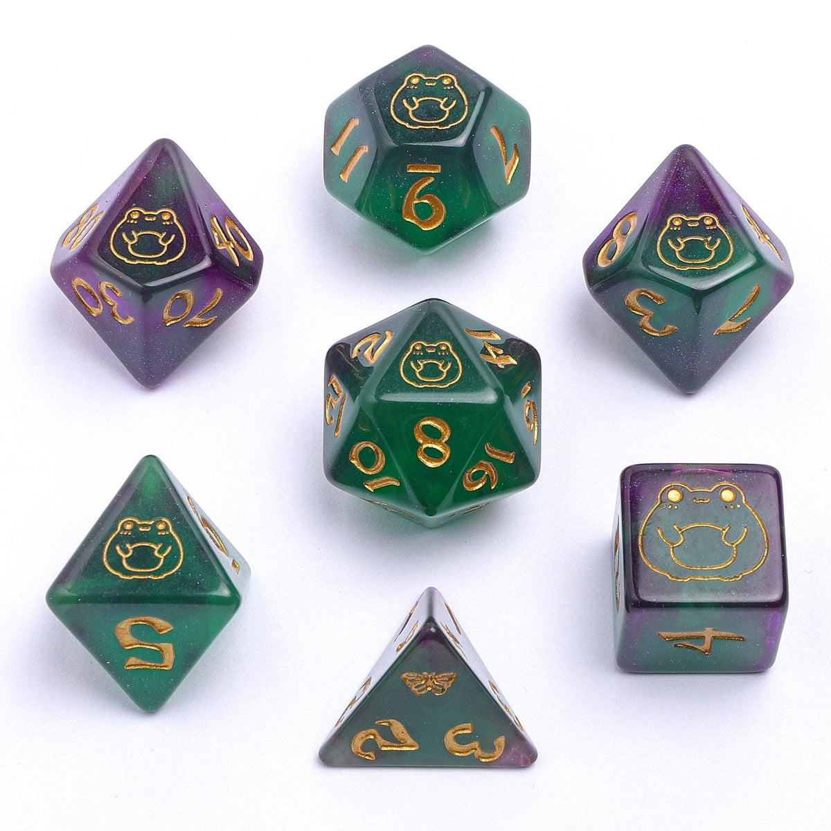 Hymgho Premium Dice Dice > Other Dice Wyrmforged Rollers - Rounded Plastic - Bog Frog Gold HY00325 HY00325
