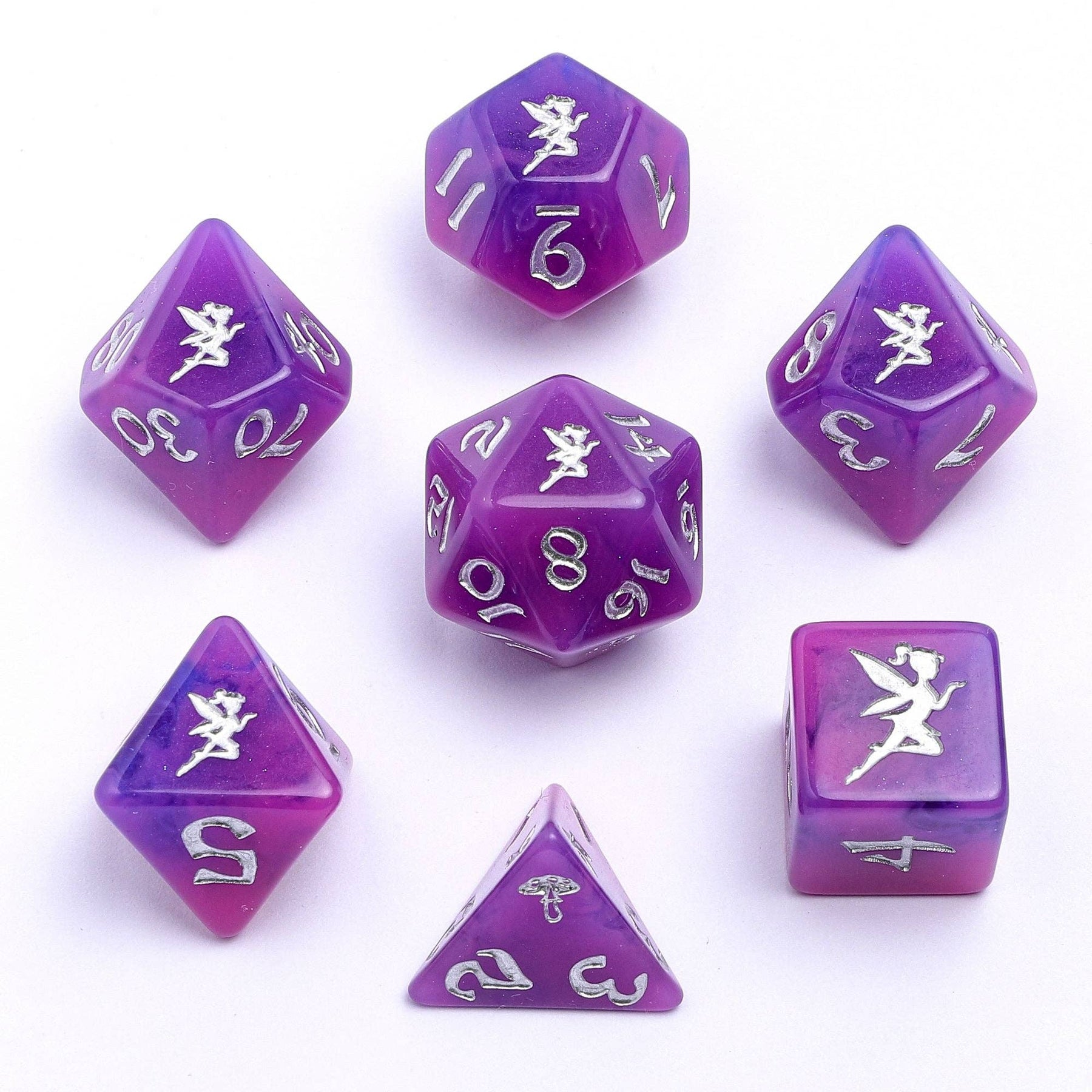 Hymgho Premium Dice Dice > Other Dice Wyrmforged Rollers - Rounded Plastic - Pixie Dust Silver HY00328 HY00328