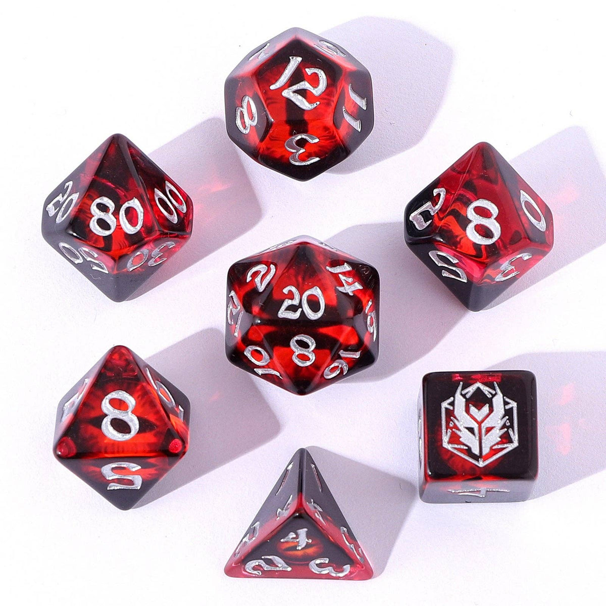 Hymgho Premium Dice Dice > Other Dice Wyrmforged Rollers - Rounded Resin Polyhedral Dice - Dragon Eye Red HY00331 HY00331
