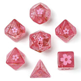 Hymgho Premium Dice Dice > Other Dice Wyrmforged Rollers Sakura Blossom RPG Dice Set - Pink Ink HY00324 HY00324