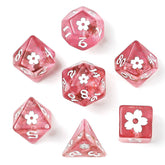 Hymgho Premium Dice Dice > Other Dice Wyrmforged Rollers - Sakura Blossom RPG Dice Set - white ink HY00323 HY00323
