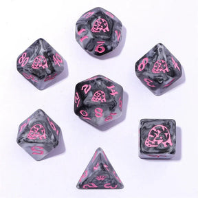 Hymgho Premium Dice Dice Wyrmforged Rollers Round Edge Resin Rpg Dice Set - Opossum - Grey HY00572 HY00572