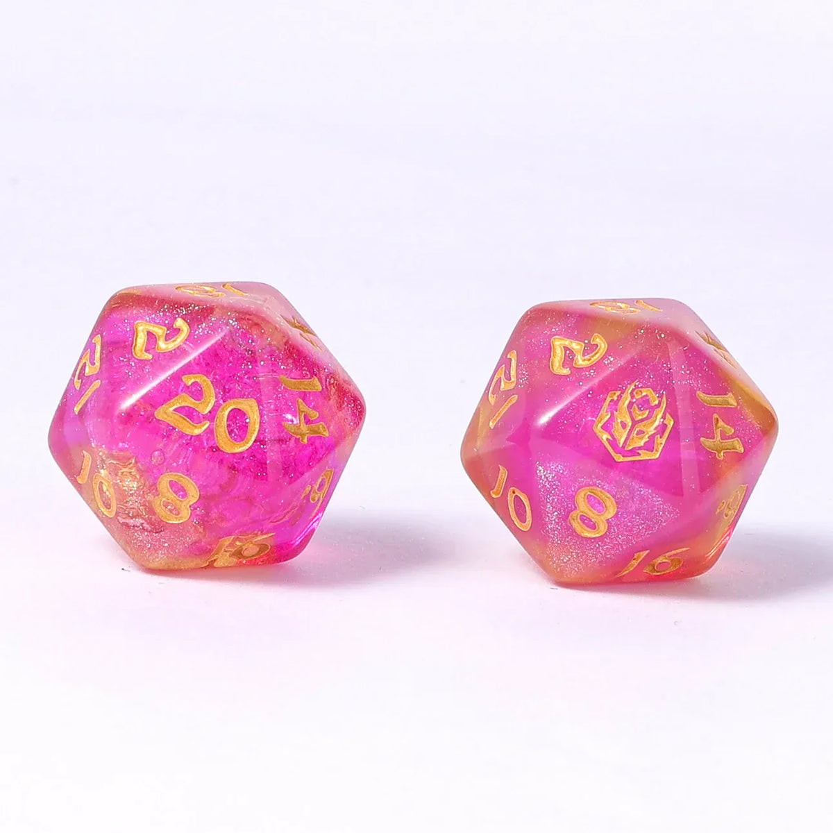 Hymgho Premium Dice Dice Wyrmforged Rollers - Rounded Edge 8 Piece Polyhedral Dice Set - Dragon Bait HY02018 HY02018