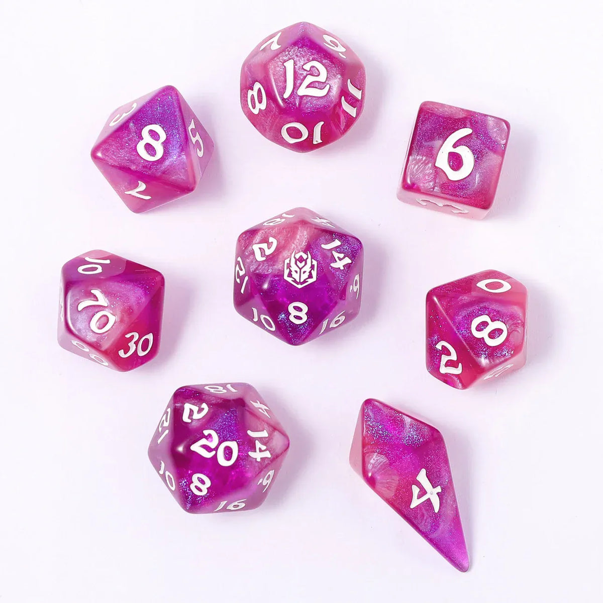Hymgho Premium Dice Dice Wyrmforged Rollers - Rounded Edge 8 Piece Polyhedral Dice Set - Witchs Brew HY02024 HY02024