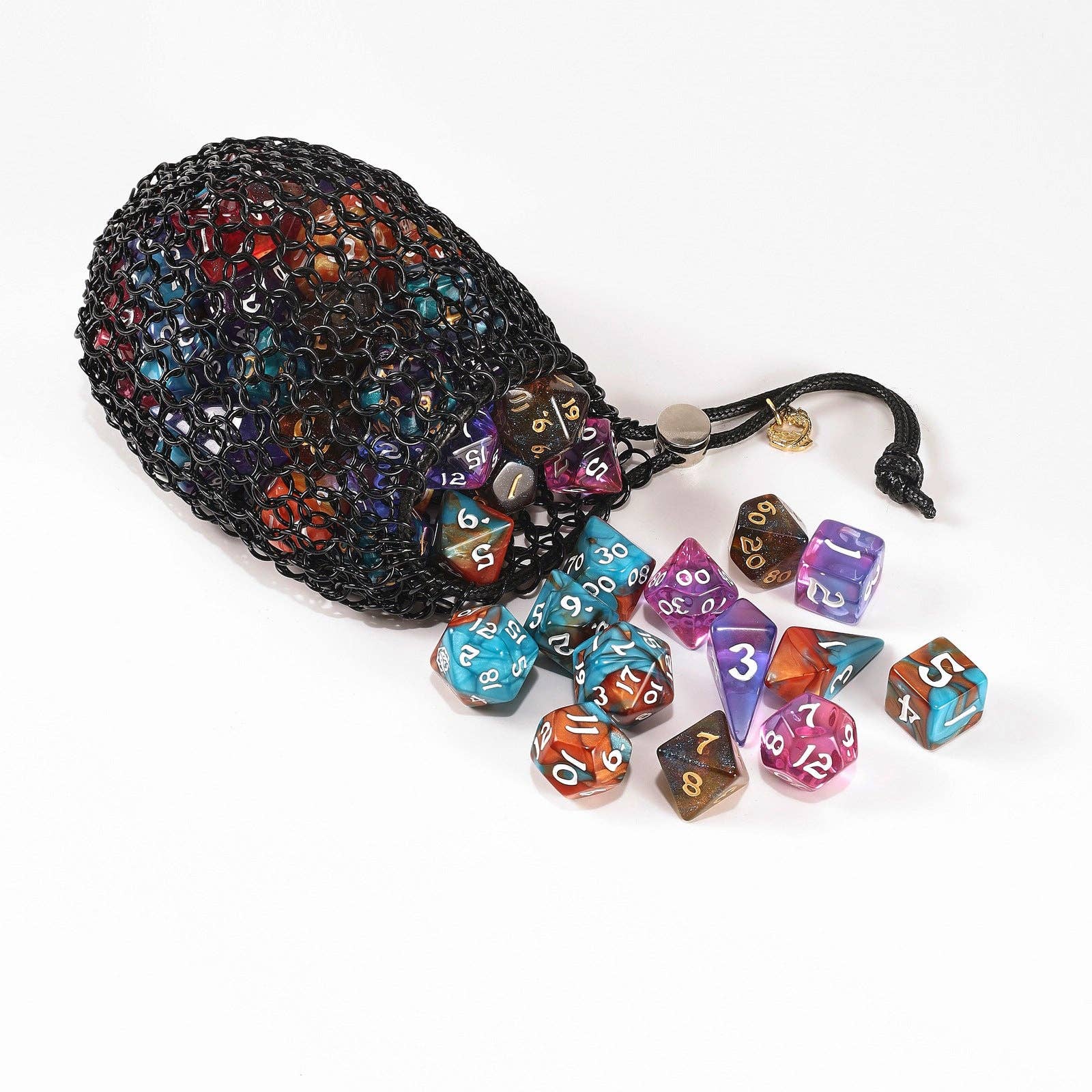Hymgho Premium Dice Game Supplies > Dice Storage Hero's Chainmail Dice Bag - Black HY00340 HY00340