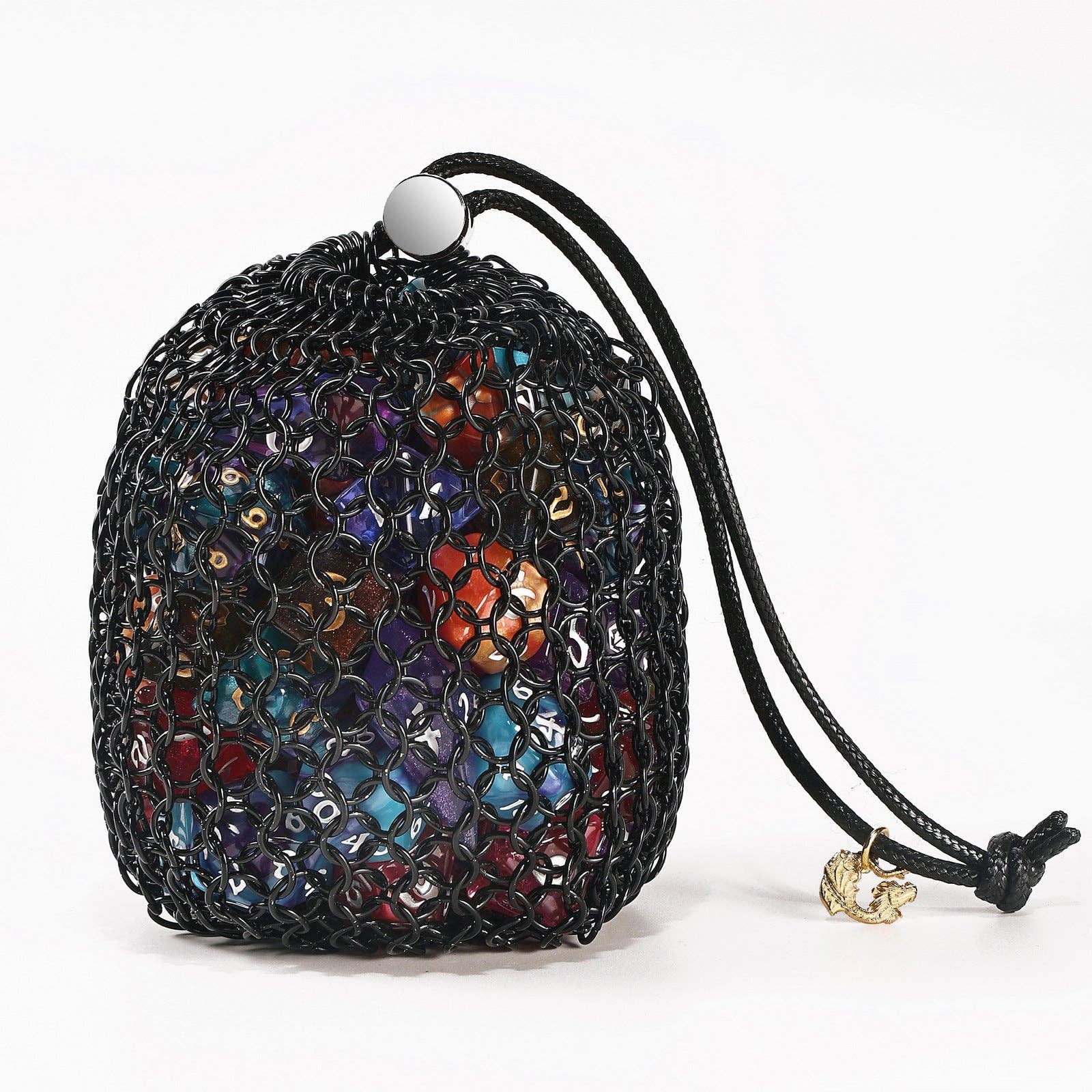 Hymgho Premium Dice Game Supplies > Dice Storage Hero's Chainmail Dice Bag - Black HY00340 HY00340
