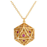 Hymgho Premium Gaming Accessories Hymgho: Dice Necklace - Dragon's Eye Gold w/ Ruby Red Gems HYJ008 HYOJ008